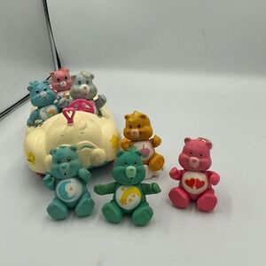 Vintage Care Bears Cloud Car Toy Set 7 Figures Kenner 1983/1984